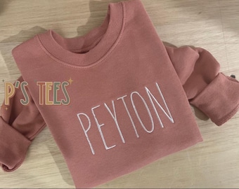Embroidered Kids Name Sweatshirt, Custom Pullover