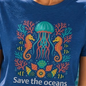 Save the Oceans T-Shirt | Umweltbewusstes Statement Shirt für Naturliebhaber | Nachhaltige Mode Unisex Top | Meereschutz Geschenk