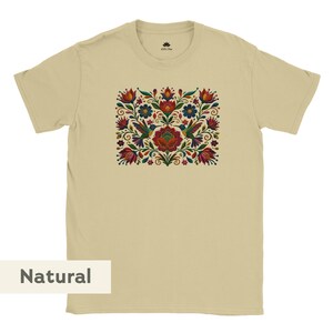 Mexican floral t-shirt with birds, boho style, floral top, women's floral pattern, colorful folklore shirt, gift for flower lovers image 16