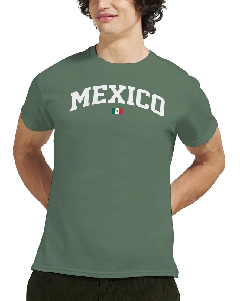 Camiseta con la bandera de México, camiseta clásica de algodón grueso, camiseta unisex del orgullo mexicano, regalo informal para él y para ella. imagen 20