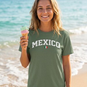 Camiseta con la bandera de México, camiseta clásica de algodón grueso, camiseta unisex del orgullo mexicano, regalo informal para él y para ella. imagen 9