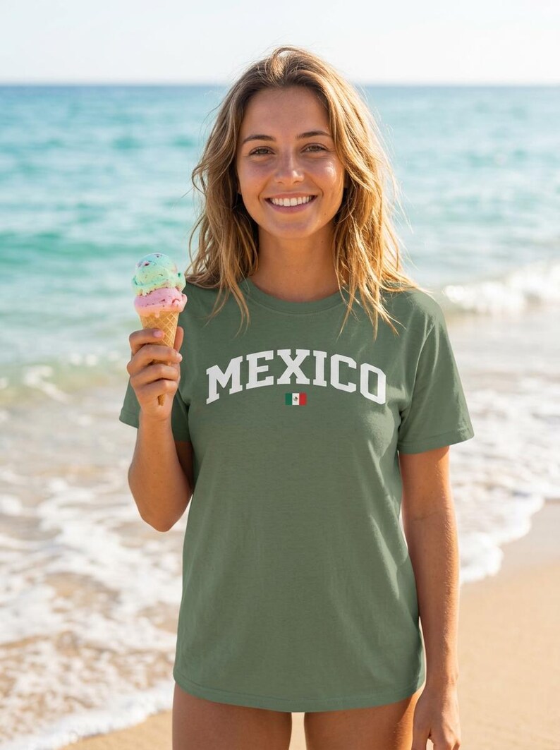 Camiseta con la bandera de México, camiseta clásica de algodón grueso, camiseta unisex del orgullo mexicano, regalo informal para él y para ella. imagen 9