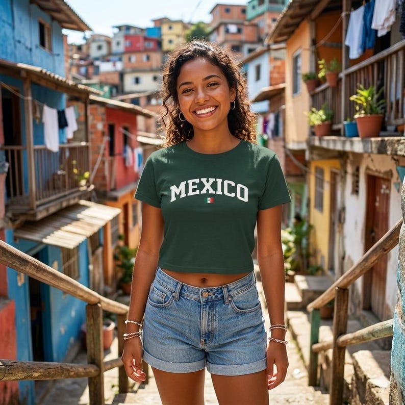 Camiseta con la bandera de México, camiseta clásica de algodón grueso, camiseta unisex del orgullo mexicano, regalo informal para él y para ella. imagen 3