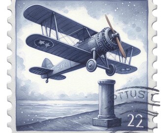 Vintage Travel Stamps Fabric Panel 7