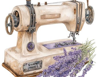 Vintage Sewing Machine Fabric Panel 1