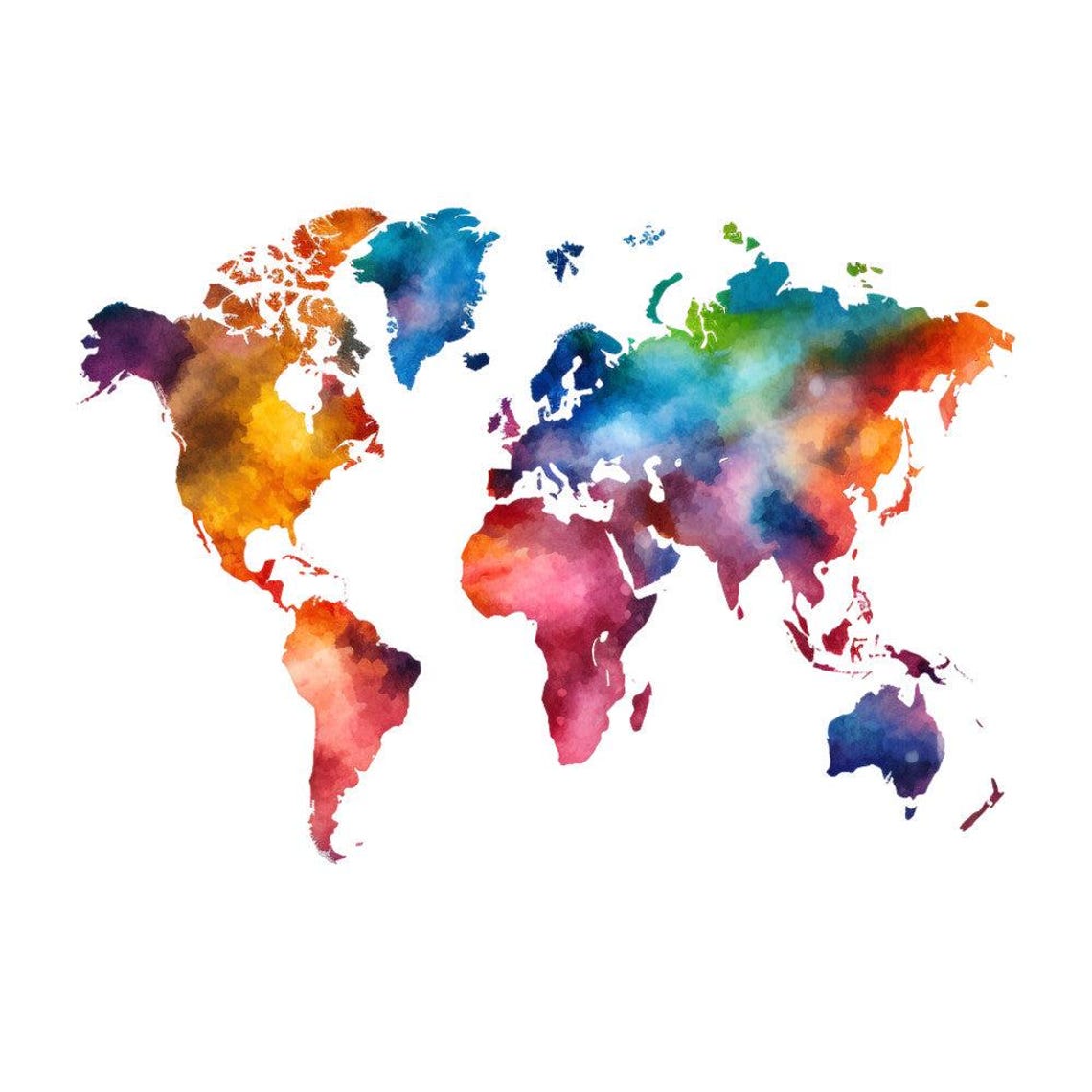 Etsy Color Map Colorful World Map Fabric Panel 23 - Etsy