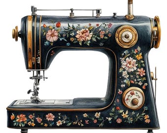 Vintage Sewing Machine Fabric Panel 2