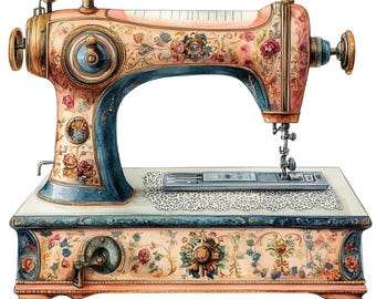 Vintage Sewing Machine Fabric Panel 13