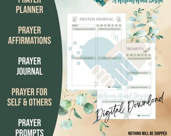 Druckbare Gebets-Planer | Christliches Gebetstagebuch | Täglicher Devotionalie Organizer | Schrift schreiben & Gebetsauffragen PDF