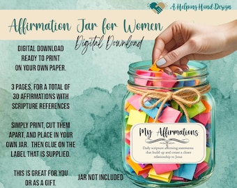Affirmation Gift, DIY Jar, Gift for Her, Self Care