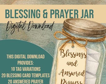 Blessing & Prayer Jar Set | DIY Template Cards (Digital Download)