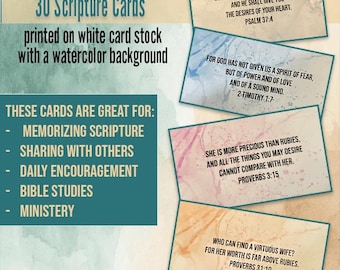 30 Scripture Cards | Bible Verse Encouragement