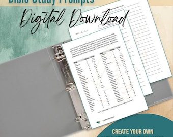 Bible Study Prompts Digital Download | Journal Page | Scripture Study