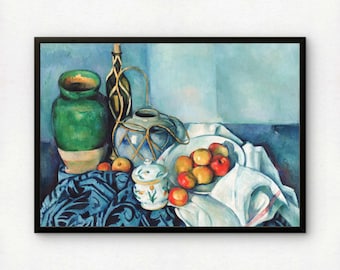 セザンヌの静物画「フルーツ」：ヴィンテージキッチンウォールアート