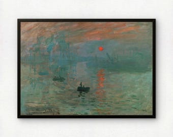 Impresión artística de Monet: Amanecer / Reproducción giclée de bellas artes / Decoración de pared impresionista