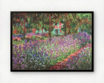 Monet The Artist's Garden in Giverny Art Print | Giclee Fine Art Reproduction | Impressionist Wall Decor