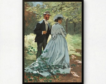 Monet Bazille and Camille Art Print | Giclee Fine Art Reproduction | Impressionist Wall Decor