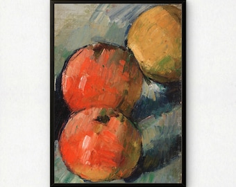 Paul Cezanne 'Three Apples' Giclee Art Print | Post-Impressionist Still Life
