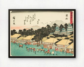 Stampa Hamamatsu Ukiyo-e / Arte giapponese Woodblock di Hiroshige