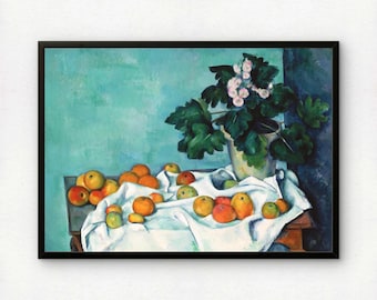 Cezanne Still Life Art Print | Apples and Primroses, Museum Quality