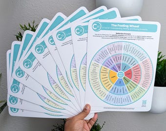 Soft Touch Laminated Feeling Wheel - Mindfulness & SEL Tool 10-Pack