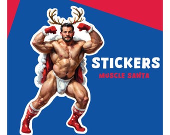 Santa Sticker, Christmas Sticker, Gay Sticker, Daddy, LGBTQ sticker, Xmas sticker, Gay Xmas, NSFW, Gay Xmas, Gay Christmas, Mature, Kiss-Cut