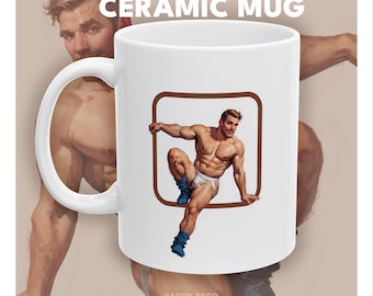 Gay Mug, Coffee Mug, Men Coffee, Coffee Cup, Mug Gift, Gay Art, LGBTQ Gift for Him, Funny Pride Mug, Men Gift, Daddy Mug, Jockstrap, Men Mug