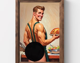 Thanksgiving, Gay Thanksgivings, Gay Giving, LGBTQ Wall Art, Thanksgiving wall art, Wall Art, Fall Wall Art, Kitchen wall art, Mature, Gay