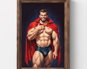 Dracula, Halloween, herfst, papa, Gay Halloween, Monster Daddy, Body art, Afdrukbare kunst, Gay Art Painting, Gay portrait, Gay, Fall, LGBTQ