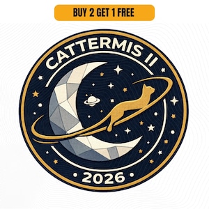 Diseño del parche de la misión Cat Astronaut Cat de Cattemis II (Descarga digital)