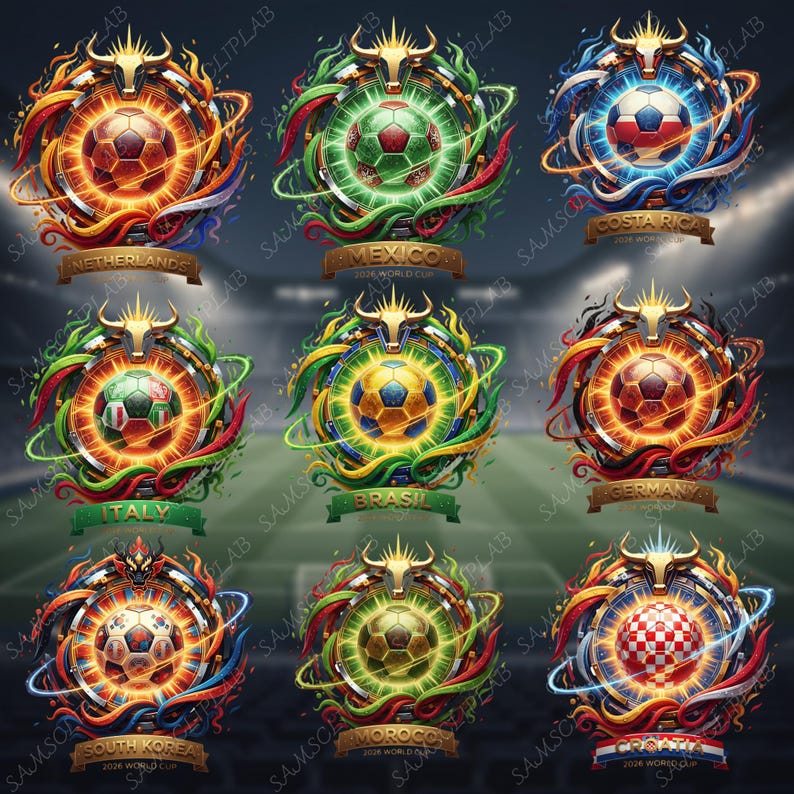 Hyper-realistic 2026 FIFA World Cup National Team Logos – 27 High ...