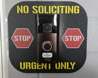 Ring Doorbell Sign, No Soliciting