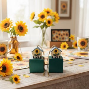 Takfläkt / Lampa Solblomma Fågelhus Kedjedragare Set