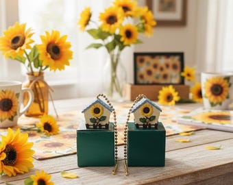 Decken Ventilator/Leuchte Sonne Blume Vogel Haus Ketten Pull Set