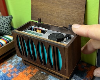 1:12 Scale Midcentury Mini Stereo Console