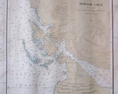 Items similar to Vintage Large Nautical map chart of Canada British ...