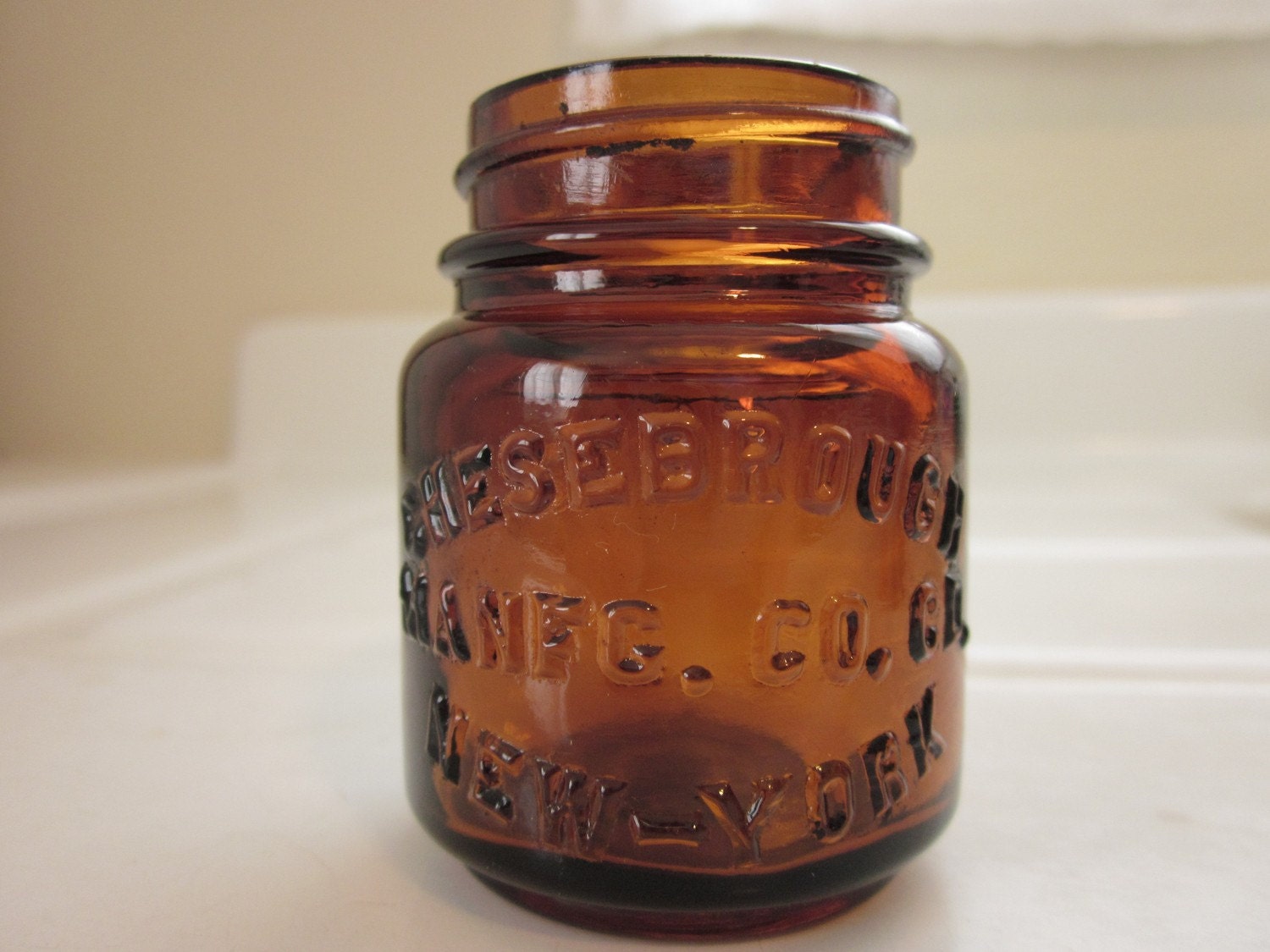 Vintage Vaseline jar brown glass 1910 1920 Etsy