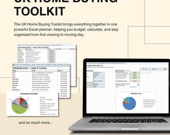 UK Home Buying Toolkit | Hypotheekcalculator, kostentracker, zegelrecht, verhuisplanner | Excel-sjabloon