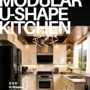 9' x 11' U-Shaped Kitchen Design Package | Architectural Drawings, AutoCAD, SketchUp (Digital Download) | IvoryCabinetry & Millwork drawings