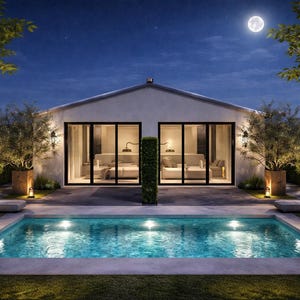 Moderne maisonnette met 1 slaapkamer en 1 badkamer (344SF) (32SM) Basisplattegrond | Pdf voor klein huis downloaden ADU (accessoirewoning) TinyHome/Grandma Flat