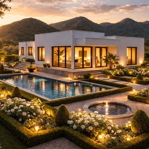 3 Bedroom 3.5 Bath (1850SF) (170SM) Modern House Plan, Single Story Home Custom Floor Plan, PDF Download (53′ 9″ Width X Length 34′ 5″)