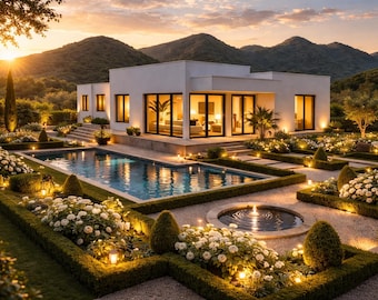 3 Bedroom 3.5 Bath (1850SF) (170SM) Modern House Plan, Single Story Home Custom Floor Plan, PDF Download (53′ 9″ Width X Length 34′ 5″)