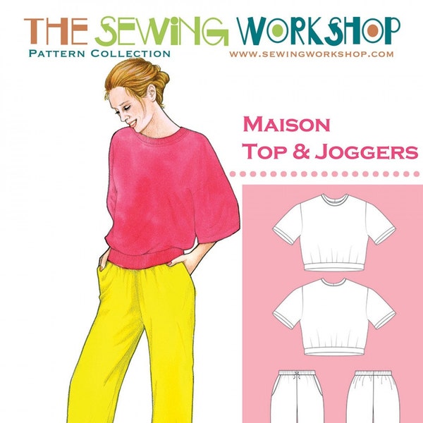The Maison Top and Joggers Pattern by The Sewing Workshop.  Sizes XS-XXL. This is a physical pattern NOT a .pdf download. Loose fitting!