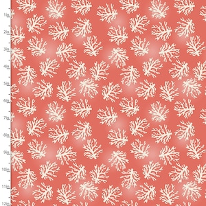 Coral fabric from the Beach Travel Collection by 3 Wishes, 100% Cotton, Great for Quilting Crafting and Sewing!