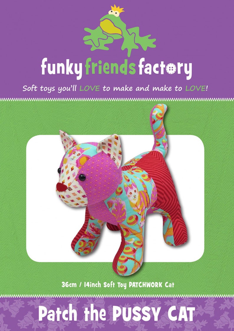 Patch the Pussycat Stuffed Toy PATTERN Not a PDF by Funky - Etsy