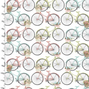Ride your Bike to the Beach fabric from the Beach Travel Collection by 3 Wishes, 100% Cotton, Great for Quilting Crafting and Sewing,BTY