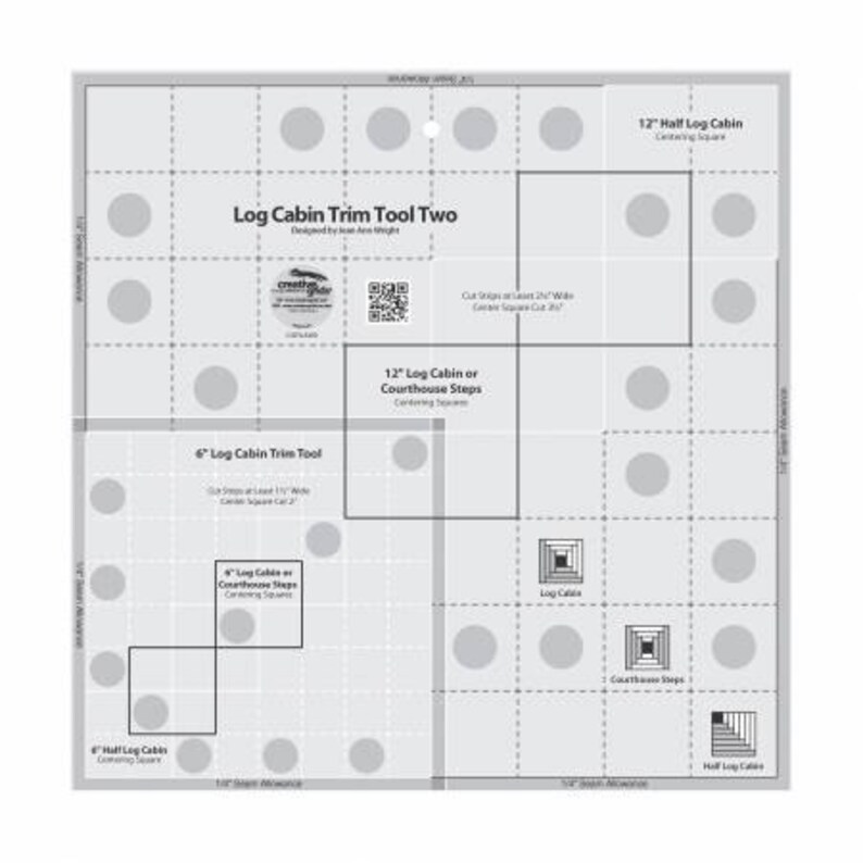 Log Cabin Trim Tool Two Ruler By Creative Grids Make Perfect Etsy