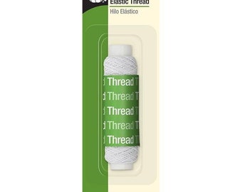 Elastic Thread from Dritz in White, 30 yard spool, use to create gathering, shirring and smocking on lightweight fabrics.