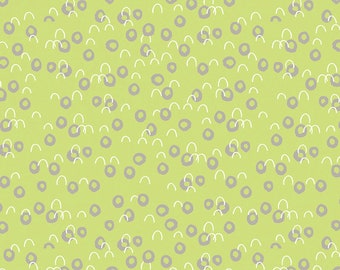 Green Dot Cotton FLANNEL Fabric by 3 Wishes, Playful Cuties 2, 100% Cotton, Great for Baby, Softies, Quilting, Crafting, Clothing