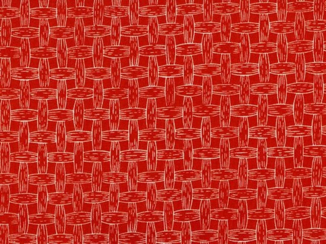 Red Basket Weave Fabric From Windham 100 Cotton Great for Etsy
